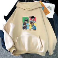 Cartoon Gorillaz Hoodies Music Rock Band Print Men Woman Hip Hop Hoodie Fashion Streetwear Sweatshirts Pullovers Unisex Clothing