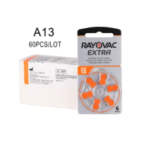 60 PCS Rayovac Extra Hearing Aid Batteries A13 13A 13 P13 PR48 Zinc Air Battery