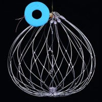 Fishing Net Cage Automatic Open Closing Fishing Crab Trap Net Steel Wire Collapsible for Saltwater Seawater