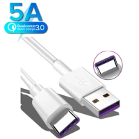 5A Type-C Micro USB Cable Data Sync Fast Charging Wire For Samsung Xiaomi Note Tablet For Android Phone Charger Cables 1m 2m
