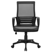 Adjustable Midback Ergonomic Mesh Office Chair with Lumbar Support Black Chair