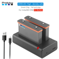 2 Pcs 2200mAh Battery For Insta360 ONE X3 rechargeable lithium battery Insta 360 X3 panoramic camera fast charger accessory