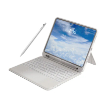【Penoval】AX iPad觸控筆+eiP Magnetix磁吸鍵盤組(適用iPad10/Air4&amp;5/Pro11 iPad鍵盤 巧控鍵盤 星砂白)