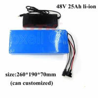 High capacity 48v 25ah lithium battery 25Ah 48v 18650 battery pack with BMS ebike scooter pawer tools li-ion battery+3A charger