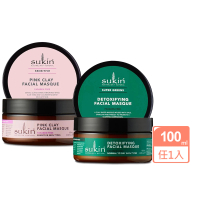 【澳洲Sukin】賦活舒緩保濕面膜100ml任選1款(極致賦活-綠/舒緩-粉)