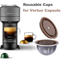 Reusable and Refillable Cap Compatible with Nespresso Vertuo and VertuoLine Capsules Food Grade Silicone Lids for Vertuo Next