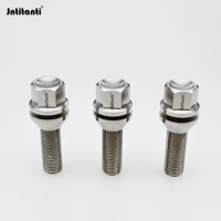Jntitanti Gr.5 titanium lug bolt wheel screw M12*1.5*28-45mm with cone washer