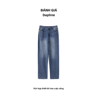 Seluar Jeans Wanita Melengkung, Gaya Klasik, Pinggang Tinggi, Seluar Lurus Kaki Lebar, Seluar Berkob