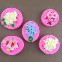 3D Flowers Silicone Molds Lavender Sweet-scented Osmanthus Peach Blossom Cake Fondant Mould Wedding DIY Cake Decorating Tools