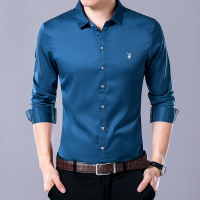 TQI158 Playboy VIP Collection ฤดูใบไม้ผลิและฤดูใบไม้ร่วงผู้ชายเสื้อแขนยาว Casual หนุ่มบางและกลาง-กลา