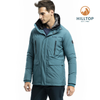 【Hilltop 山頂鳥】男款WINDSTOPPER保暖蓄熱羽絨短大衣F22M01綠