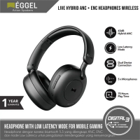 EGGEL Live Hybrid ANC + ENC Wireless Headphone Bluetooth Gaming Call