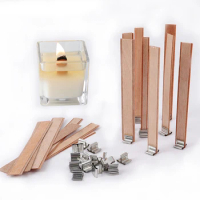 10Pcs Double Layer Wooden Candle Wicks With Base Candle Wick Set Core For Homemade Candle Making Supplies Soy Parffin Wax Wick