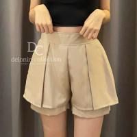 Promo Guncang Litha Shortpants Skort Two Layer Highwaist Sakura - Bawahan Celana Pendek 2 Lapis Shor