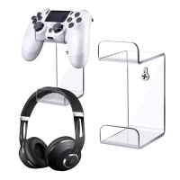 Giá Chân Đế Tai Nghe Acrylic Treo Tường, Giá Đỡ Tay Cầm Chơi Game, Tiết Kiệm Không Gian, Giá Đỡ Tay 