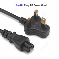 UK Britain Plug Power Cable 3 Prong C5 Cloverleaf Power Cord 1.2m 4ft for Computer Monitor Laptop Notebook LG LCD TV AC Adapter
