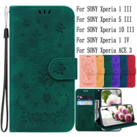 Sunjolly Mobile Phone Cases Covers for SONY Xperia 1 5 10 III IV ACE 3 Case Cover coque Flip Wallet for SONY Xperia 1 IV Case