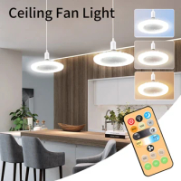 Smart 3-in-1 Ceiling Fan With Remote Control and 3-Speed E27 Converter Base Smart LED Lamp For Bedroom and Living Room Lighting