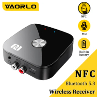 VAORLO NFC Bluetooth 5.3 Receiver With Mic USB 3.5mm AUX R/L RCA U-Disk Stereo Wireless Music Audio Adapter For Car kit Speaker