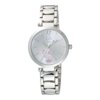 Hello Kitty 甜心寶貝造型腕錶-銀-LK709LWWI-32mm