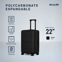 BALLER Koper Expandable Zipper Polycarbonate Bigger Carry On 22 inch - Koper Kabin Travelling TSA Lo