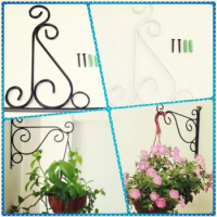 Mini Stand For Flowers Wall Hanging Balcony Plant Flower Pot Wrought Iron Hooks Holder Wall-Mounted Basket Bracket Plant