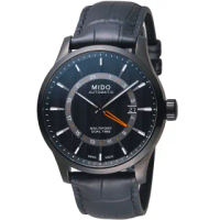 【MIDO 美度 官方授權】先鋒系列兩地時區腕錶(M0384293605100 黑)