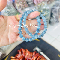 Vòng hạt aqua marine  chất bông size 8-10mm
