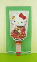 【震撼精品百貨】Hello Kitty 凱蒂貓~卡片-扇子綠