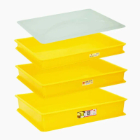 Plastic Cake Tray Bread Tray Bakery Tray Food Tray with Cover Yellow Disposable Baking Trays for Hom