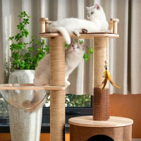 Cat Climbing Frame Cat Tree Nest Wooden Space Capsule Jumping Platform Cat Furniture Pet Supplies Small Space Saving