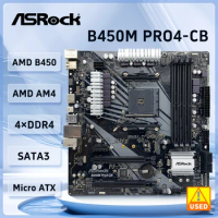 B450 B450M Motherboard ASRock B450M PRO4-CB Motherboard Socket AM4 support Ryzen 5 5600 4300G 1600 DDR4 PCI-E 3.0 Micro ATX