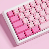 Pink Japanese Cherry Keycaps, 140 Keys, Arnia Theme Keycaps Set for 68/75/84/87/98/Cherry MX Switch 