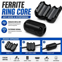 Noise Filter Ferrite Core 5mm Magnet Ferrite Kabel Busi Motor Anti Noise Sinyal EMI RFI Snap On Clip