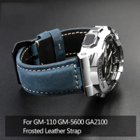 Modified Frosted Leather Vintage Watch Bracelet Strap For Casio DW5600 DW-5600 GW-B5600 GW-M5610 GA 110 120 GA2100 Watchband