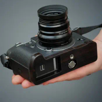 Black Wood Ebony Camera Handle Grip Baseplate Holder for Fujifilm X-T4 Fuji XT4