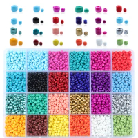 6000-22560pcs Glass Beads Seed Beads Baking Paint Peads Dyed Core Beads Set Beads Box For Diy Jewelry Making Accessories