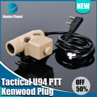 Military Tactical U94 PTT For Communication Headset COMTAC Earmor WADSN Fit Motorola Midland Baofeng Kenwood Plug Walkie Talkie