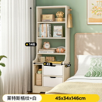 床頭書架木質小型收納儲物柜床邊歐式經濟型簡易臥室落地抽屜式床