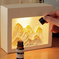Golden Hill Mountain Essential Oil Diffuser Alps Night Light Aromatherapy Diffuser Bedside Atmosphere Lamp Incense Stone Decor