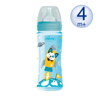【Chicco】舒適哺乳-防脹氣PP奶瓶330ml(三孔)-帥氣男孩