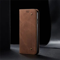 Flip Cover For Oppo Realme Xt X2 X2 Pro X50 Pro Realme 6 6 Pro 5 Pro Q 5 5s C3 Luxury Denim Pu Leather Wallet Phone Case