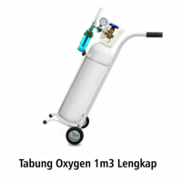Oksigen 1m3 Lengkap dengan Regulator Troly Baru Siap Pakai