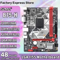 SZMZ B75-H LGA 1155 Motherboard Support DDR3 RAM USB3.0 SATA3.0 Placa Mae 1155 B75 Desktop Assembly Kit placa mae Motherboard