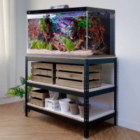 【空間特工】三層魚缸架120x30x75cm 免螺絲角鋼(附層板 附腳套 昆蟲箱架 觀察箱架)