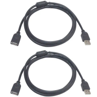 【月陽】超值2入 USB2.0 公對母1.4米雙屏蔽磁環USB延長線傳輸線充電線(USB14MX2)