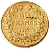 France 20 France 1837A Gold Plated Copy Decorative Coin