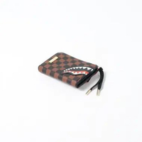 Dompet SPRAYGROUND SAWTOOTH SHARKS IN PARIS BROWN WALLET 100% ORIGINAL 13X9CM