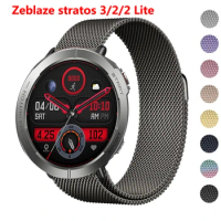 22mm Loop for Zeblaze Stratos 3 2 Lite Strap Magnetic Stainless Steel Metal Wrist Bracelet for Zeblaze Stratos2 Band Accessories
