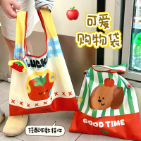 New cute cartoon shopping bag, portable foldable storage bag, waterproof tote bag, eco-friendly bag